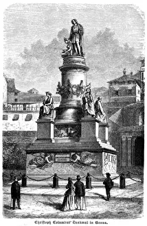 Genoa Prints: Columbus Monument at Genoa