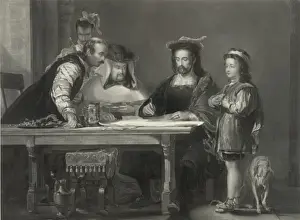 Theory Prints: Columbus propounding his theory of a New World