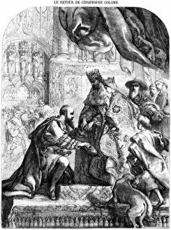 Columbus is received by Ferdinand and Isabella in Barcelona