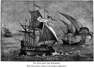 Christopher Prints: Columbus and his ships on 1942 Expedition