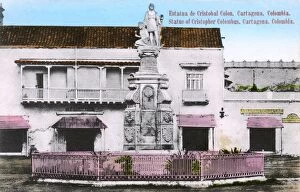 Cristobal Collection: Columbus statue, Cartagena, Colombia, Central America