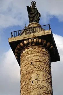 The Column of Marcus Aurelius. Piazza Colonna. Rome. Italy