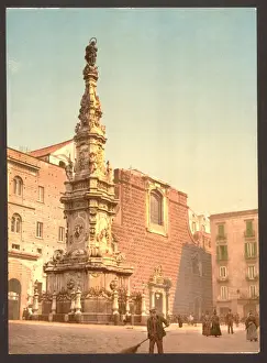 Maggiore Prints: Column of the Virgin, Piazza Trinite Maggiore, Naples, Italy