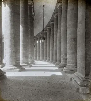 Basilica Prints: Columns of St Peters Basilica, Vatican City, Rome, Italy
