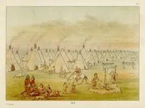 Villages Prints: Comanche Village / Catlin
