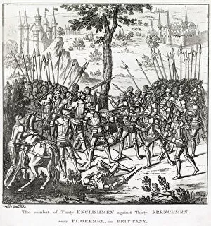 1350 Collection: COMBAT DE TRENTE (battle of Thirty) wherein 30 Englishmen engaged 30 Frenchman in hand
