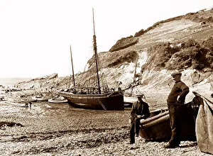 Combe Prints: Combe Martin fishermen