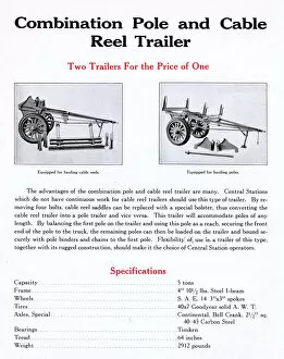 Images Dated 3rd March 2020: Combination Pole and Cable Reel Trailer