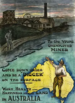 Happiness Prints: Come down under Australia emigration poster 1926-7