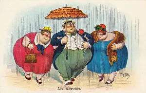 Comic German postcard -- The Cavalier