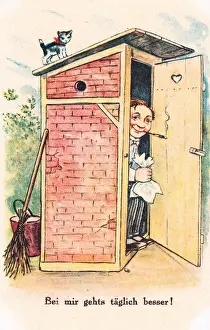 Comic German postcard -- getting better every day