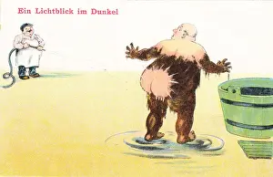 Hosing Prints: Comic German postcard -- mud bath at a health spa