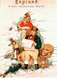 Comic Map England 1878 Anon History Historical