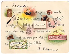 Razor Prints: Comic pictogram on a Christmas and New Year card