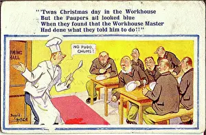 Disappointed Prints: Comic postcard, Christmas Day in the workhouse - no pudding! Date: 20th century