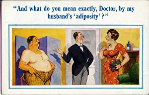Meaning Prints: Comic postcard, Couple visiting the doctor Date: 20th century