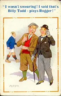 Deaf Prints: Comic postcard, Deaf man misunderstands Date: 20th century