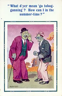 Comic postcard, Deaf man misunderstands Date: 20th century