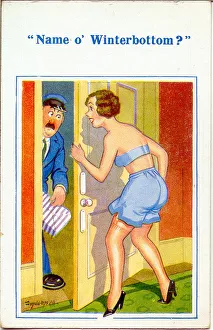 Comic postcard, Delivery of a parcel - Winterbottom? Date: 20th century Comic postcard, Delivery of a parcel - Winterbottom? Date: 20th century