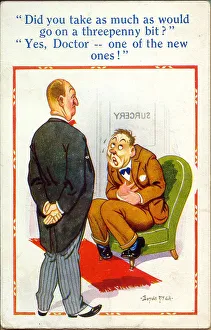 Pain Collection: Comic postcard, Doctor and patient