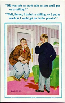 Comic postcard, Doctor and patient Date: 20th century