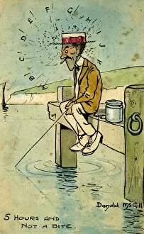 Comic postcard, Fishing at the seaside