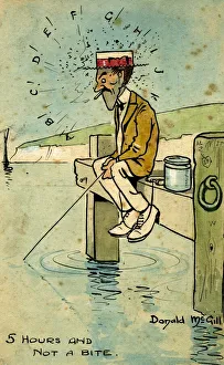 Bored Prints: Comic postcard, Fishing at the seaside
