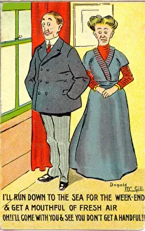Trust Gallery: Comic postcard, Going to the seaside Date: 20th century