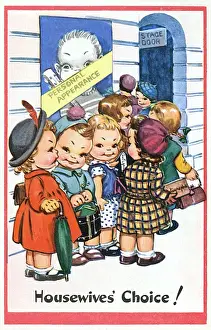 Waits Prints: Comic Postcard - Housewives Choice