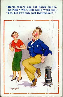 Pain Collection: Comic postcard, Just thawed out Date: 20th century