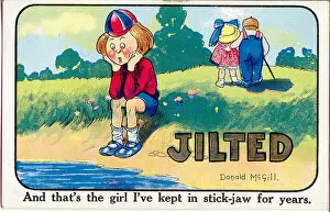 Unhappy Gallery: Comic postcard, Little boy jilted Date: 20th century