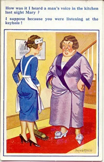 Comic postcard, Maid and mistress Date: 20th century