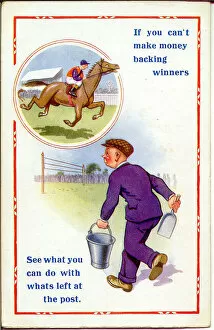 Comic postcard, Making money on the horses
