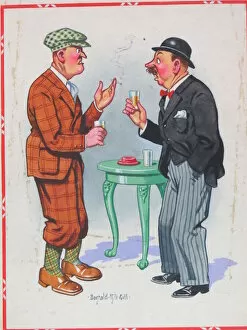 Comic postcard, Two men drinking in a pub