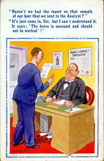 Results Collection: Comic postcard, Two men in an office Date: 20th century