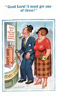 Images Dated 23rd March 2021: Comic postcard, old geyser