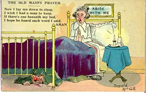 Amen Gallery: Comic postcard, The Old Maids Prayer Date: 20th century