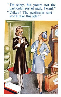 Donald Gallery: Comic postcard, not the particular sort of maid Date: 20th century