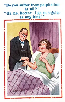 Feeling Prints: Comic postcard, Pretty woman and doctor