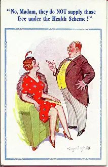 Request Prints: Comic postcard, Pretty woman and doctor - free under the NHS? Date: 20th century