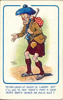 Comic postcard, Scotsman Sandy Date: 20th century