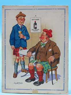 Images Dated 4th September 2015: Comic postcard, Two Scotsmen drinking in a pub
