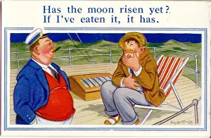 Comic postcard, Sea sickness on board ship Date: 20th century