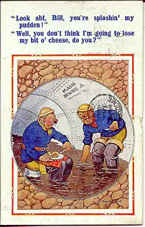 Hygienic Prints: Comic postcard, Sewage workers break for lunch Date: 20th century