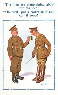 Khaki Prints: Comic postcard, Soldiers in the British Army, WW2 - is it tea, or is it soup