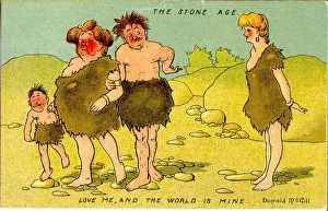 Attraction Prints: Comic postcard, Stone Age attractions