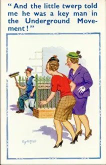 Disappointed Prints: Comic postcard, Underground Movement Date: 20th century