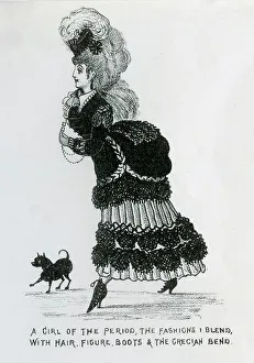Comic social comment on Women's Fashion c. 1860