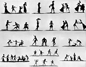 Comical silhouettes, unknown artist