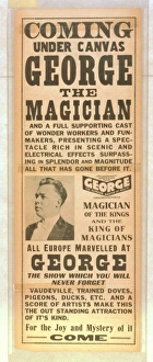Coming under canvas, George the magician and a full supporti Coming under canvas, George the magician and a full supporti